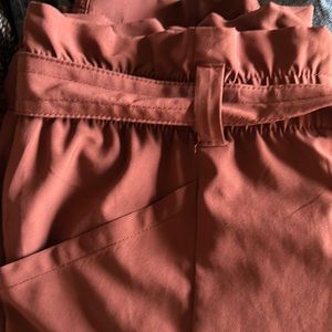 Maroon paper bag pants EUC